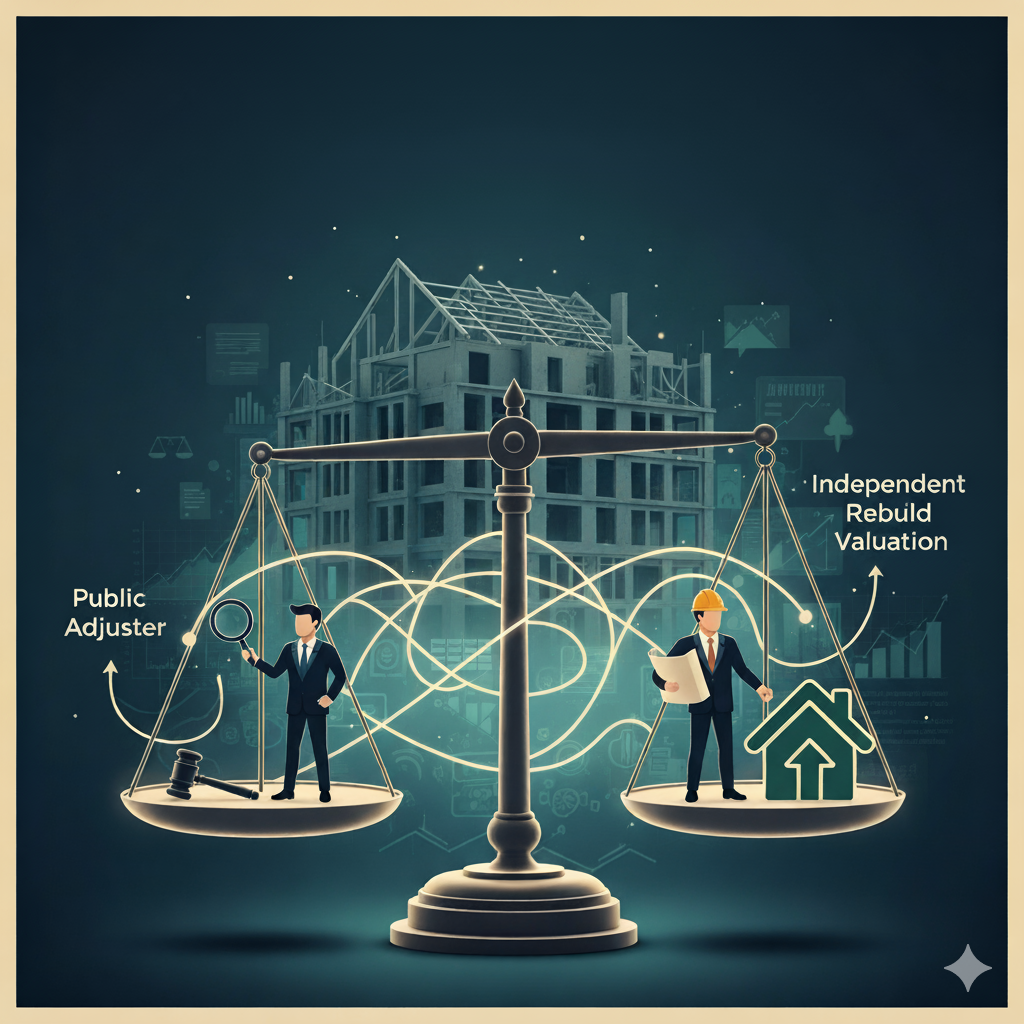 Public Adjusters, Attorneys & Independent Rebuild Valuations: How They Actually Fit Together